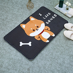 Mua Thảm Lau Chân Chống Trượt Thấm Hút Hình Chó Shiba Ngộ Nghĩnh 40x60cm
