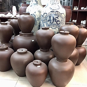 Chum Rượu Sành Đựng Gạo Mẫu Trơn Gốm Sứ Bát Tràng