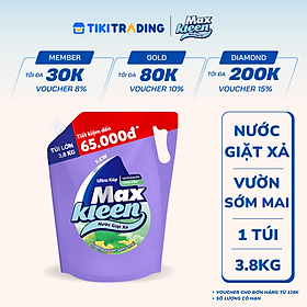 Túi Nước Giặt Xả Maxkleen Hương Vườn Sớm Mai (3.8kg)