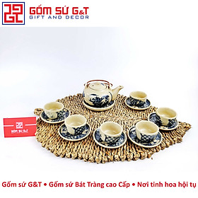 Bộ trà quả hồng nhị cảnh men rạn Gốm Sứ G&T