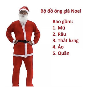 Bộ trang phục ông già Noel 5-6 món nhung