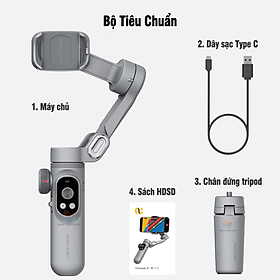 Tay cầm gimbal chống rung điện thoại Smart X | Smart X Pro có đèn trợ sáng, có APP, dõi theo vật thể, sạc không dây tiện lợi, hàng chính hãng - Smart X PRO