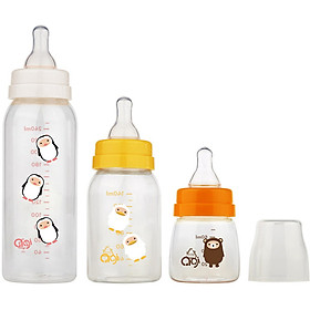 Combo 3 bình sữa PP Agi (60+140+250ml) (Giao màu ngẫu nhiên)