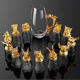 Mua Bộ cốc chén 12 con giáp thủy tinh cao cấp