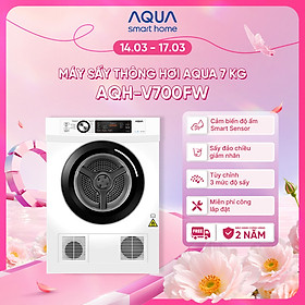 Máy sấy thông hơi Aqua 7 kg AQH-V700FW - Bảo hành 2 năm - Freeship toàn quốc - Hàng chính hãng