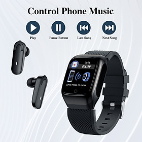 2-In-1 Smart Watch TWS Earbuds Fitness Tracker True Wireless Bluetooth 5.0 Headphones Pedometer Calorie Counter Activity