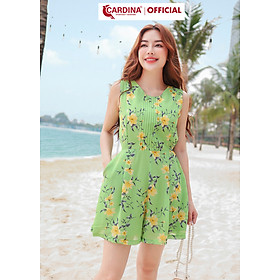 Đồ Bộ Nữ CARDINA Chất Chiffon Cao Cấp Jumpsuit Sát Nách Xếp Ly Ngực Trẻ Trung Quyến Rũ 3JC05