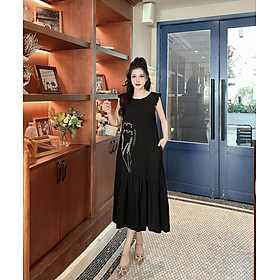 Đầm suôn tiểu thư linen thêu DAM0033 – Lady Fashion