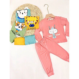 Combo 3 bộ quần áo dài tay cho bé, bộ thun lạnh cotton mềm mại cho bé