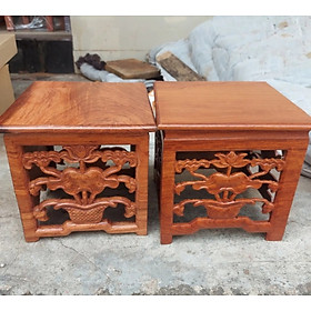 Mua Đôn Đế Vuông Chạm Khắc Hoa Sen  Đế Kê Tượng Gỗ Hương Vuông Cao 18cm  mặt nhiều kích thước