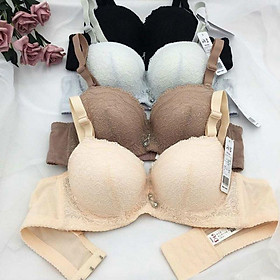 Áo lót ren li ti có gọng nâng ngực tạo khe xuất Nhật cao cấp