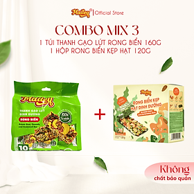 [COMBO MIX 3]Rong biển kẹp hạt dinh dưỡng 120g + Thanh gạo lứt chà bông/rong biển mix hạt 150g Mailey
