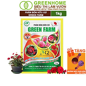 Phân Bón Hữu Cơ Green Farm, GreenHome, Gói 1kg, Chuyên Dùng Cho Cây Cảnh, Hoa Hồng