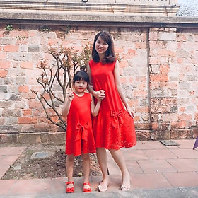 Váy đỏ phối zen tinh tế
