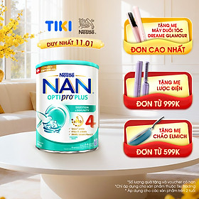 Sữa bột Nestlé NAN OPTIPRO PLUS 4 800g/lon với 5HMO Giúp tiêu hóa tốt + Tăng cường đề kháng  - Bé 2-6 tuổi