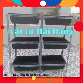 Mua khung kệ trồng rau săt v lỗ ( kệ 2 khay nhựa 67cm x 42cm / 1 tầng) kệ trồng rau thông minh