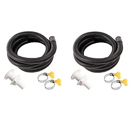 2Pcs Bilge Pump Hose Plumbing Kit   with Clamps and Thru-Hull Fitting