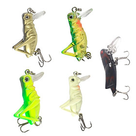 5pcs Simulation Grasshopper Fishing Lure 4cm Hard Baits Insects Locust Lures