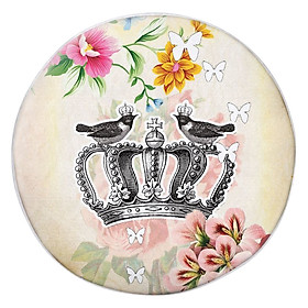 Gối tròn vương miện và chim - GOVT025