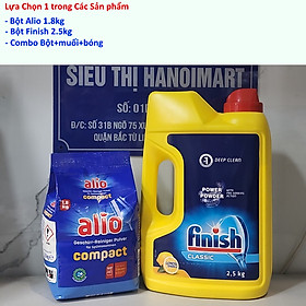 Combo Bột rửa bát finish 2.5kg+Muối rửa chén finish 1.2kg+nước bóng 1150ml