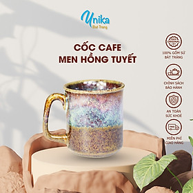 Cốc Cafe Men Hồng Tuyết 7x8 cm - Gốm Bát Tràng