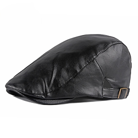 Mũ Nồi Nam Da Thật Cổ Điển BR04 - Mũ Beret Nam 100% Da Thật