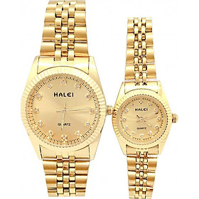 Cặp đồng hồ Nam Nữ Halei - HL356 Dây vàng