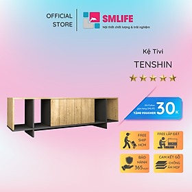 Kệ gỗ tivi đẹp tiện dụng cho phòng ngủ SMLIFE Tenshin