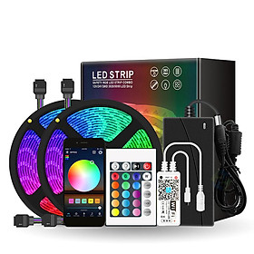 Dải Đèn LED Wi-Fi RGB LED 16,4ft 150 hỗ trợ điều khiển 16 triệu màu bằng app smarrt life và giọng nói-Màu Cắm EU-Size