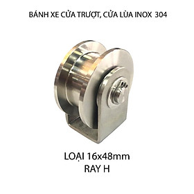Mua Bộ bánh xe cho cửa cổng trượt  cửa lùa bằng inox 304  loại 16x48mm  Ray U  V  H tùy chọn
