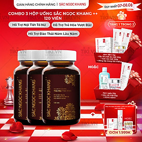 COMBO 3 hộp thực phẩm chức năng Viên uống Sắc Ngọc Khang++ (120 viên)