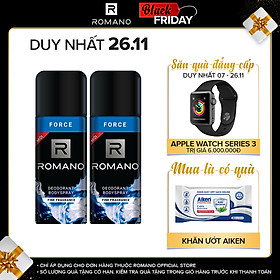Combo 2 Xịt toàn thân Romano Force tươi mát năng động 150ml