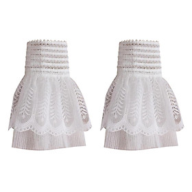 Women's Gothic Lace Mesh Stretch Wrist Cuffs Bracelets for Wedding Party Pack of 2
