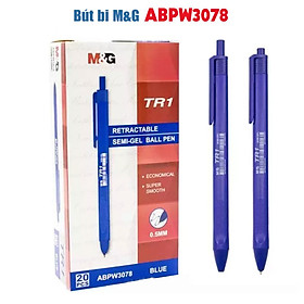 Bút bi bấm Semi Gel M&G ABPW3078 màu Xanh dương/ Đen/ Đỏ 0.5 mm - TR1