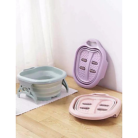 Mua Chậu ngâm chân massage nhựa PP gấp gọn thông minh + Tặng 1 khăn lau 30x40cm - GDHN Loại Tốt