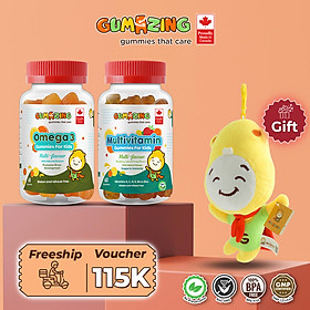 [Voucher 115K] Combo 2 hũ kẹo dẻo dinh dưỡng Gumazing Gummy Multivitamin + Omega-3 giúp duy trì dinh dưỡng mỗi ngày cho bé