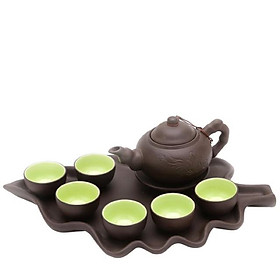 Mua Ấm trà tử sa khay lá sứ Bát Tràng