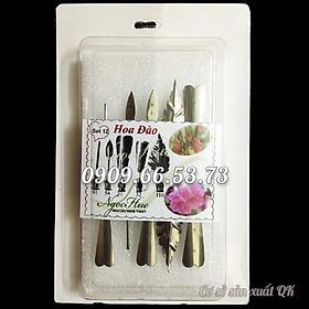 Bộ 10 dụng cụ làm rau câu 3D – Set 12 – Bộ làm hoa đào - Tặng kèm kim nhụy – Mã số 1480