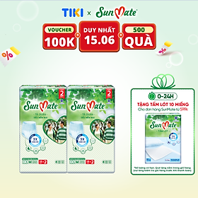 Combo 2 Tã quần SunMate siêu mềm mại G1 mới size M-18+2 miếng