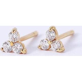 Bông tai bạc ghép 3 viên đá chất lượng cao cấp Cz Gix Jewel BT10