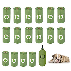 Set 16 cuộn túi tự phân hủy đựng chất thải thú cưng chống rò rỉ (Mỗi cuộn 15 túi)
