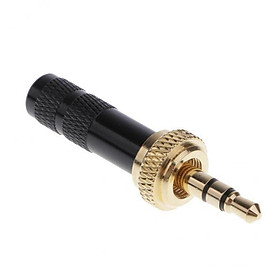 2X 3.5mm Screw Lock Stereo   Male Plug Metal Audio Solder Adapter black