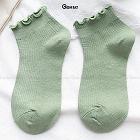 Tất vớ nữ cổ ngắn, cổ bèo nhẹ nhàng, chất liệu cotton mềm mại, thấm hút, thoáng khí - NGANCOBEO-FIVE-2004-1DOI