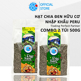 Combo 2 túi Hạt Chia Đen Hữu Cơ Peru Trading Perfect Partner (500gr/túi) - Hạt Chia sạch organic, cam kết chất lượng