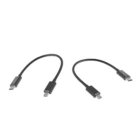 2Pcs USB C Type C To Micro USB Charging Data Transfer Adapter Cable 0.25m