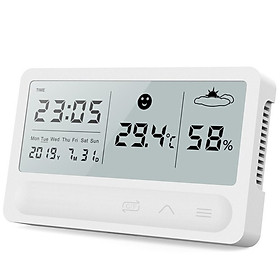 Mua Nhiệt ẩm kế điện tử cao cấp 5 trong 1 - Nút cảm ứng  có chức năng báo thức