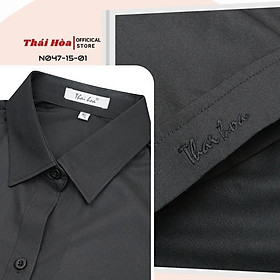 Áo sơ mi nữ Thái Hòa N047-02-01 vải cotton thoáng mát màu vàng