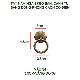 Mua 01 Tay nắm cửa  ngăn kéo bàn làm bằng đồng đặc phong cách cổ điển (mẫu S4)