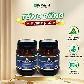 Bộ Sản Phẩm 2 Hộp Viên Dầu Cá Hồi DR Natural Omega 3 Salmon Oil 180 Viên | Hàng Chính Hãng