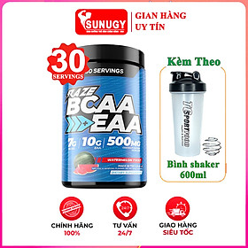 Combo EAA siêu hồi phục RAZE BCAA+EAA hộp 30 serving hỗ trợ tăng sức bền, sức mạnh, đốt mỡ, giảm cân & Bình shaker 600ml (mẫu ngẫu nhiên)